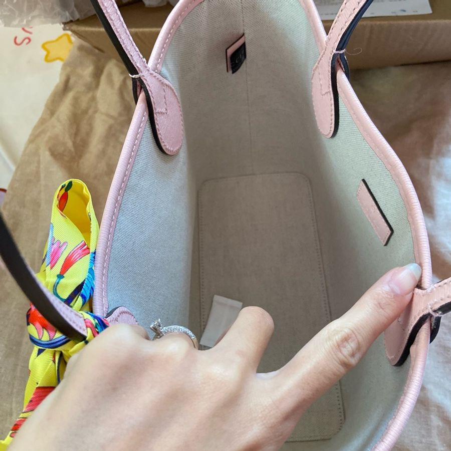 💼 全新 Gucci 2023春夏新款限量 滿版柴犬限量粉托特 菜籃包-9
