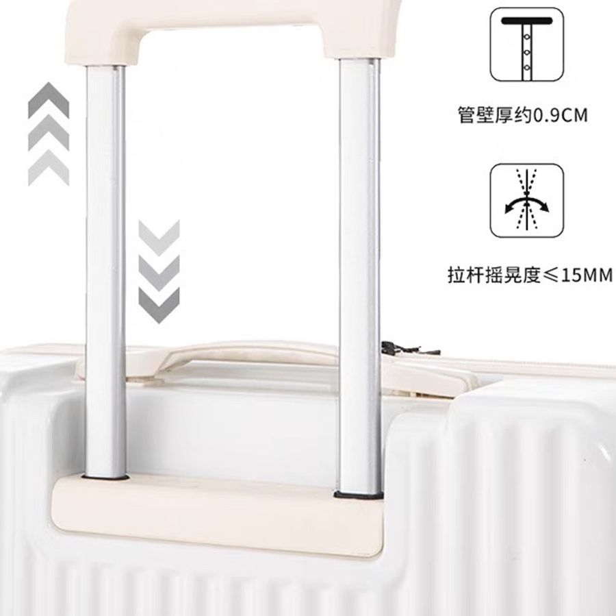 行李箱奶油檸檬黃20寸可登機前置開口多功能拉桿可充電360度靜音滑輪ABS-0