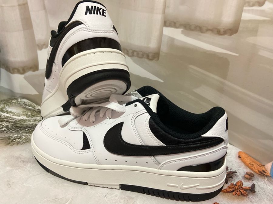 👟 Nike Gamma Force White Black 女 黑白 網美款熊貓鞋 休閒鞋 DX9176-100-3