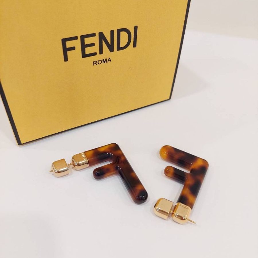 FENDI經典FF琥珀LOGO耳環-0