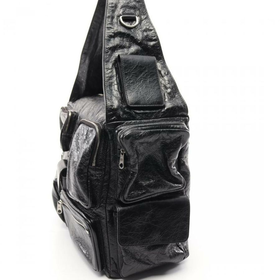 【日本直送】 BALENCIAGA BALENCIAGA SUPERBUSY LARGE SLING BAG 真皮肩包 黑色-4