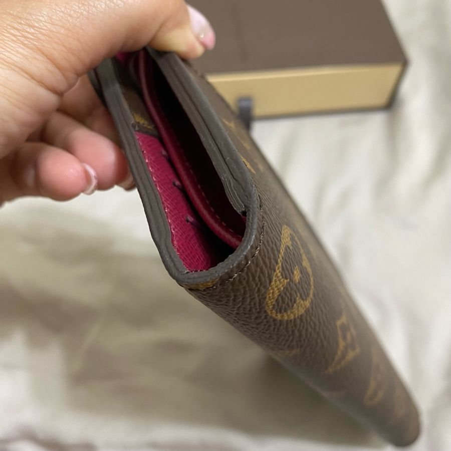 全新 保證正品 LV M60498 Marie-Lou 信封長夾/經典花紋EPI皮革拼接扣式長夾.紫紅-15