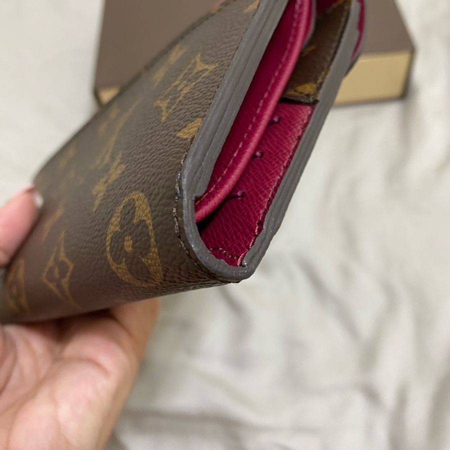 全新 保證正品 LV M60498 Marie-Lou 信封長夾/經典花紋EPI皮革拼接扣式長夾.紫紅-18
