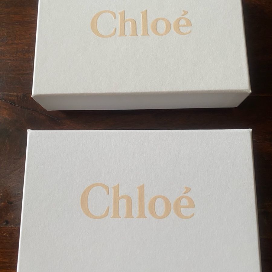 Chloe最新款蕾絲立體切割撞色卡夾全新-5