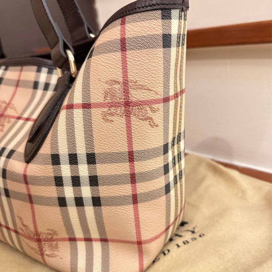 BURBERRY 戰馬格紋PVC托特包-1
