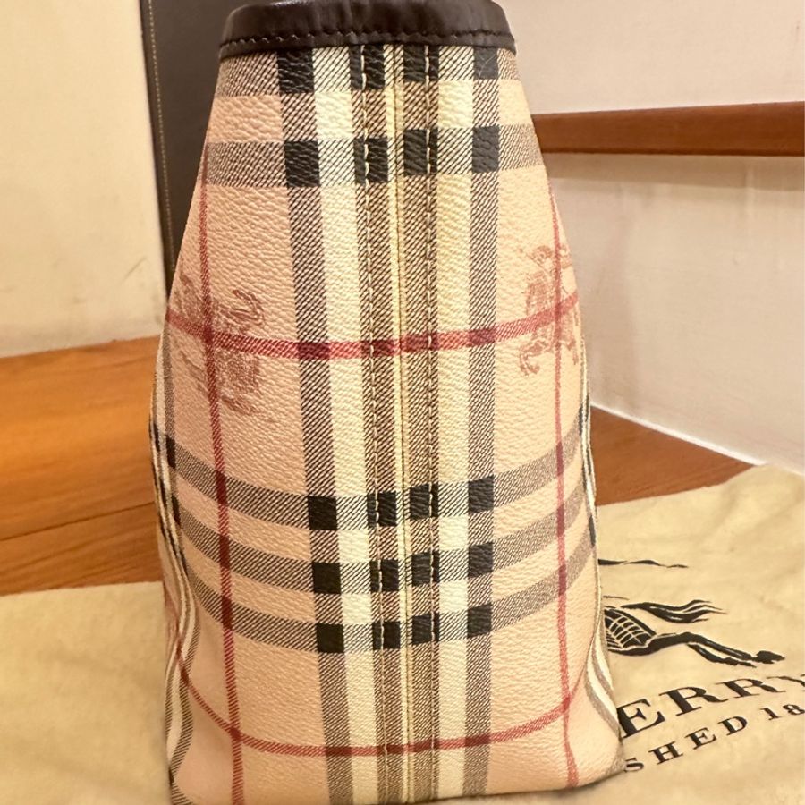 BURBERRY 戰馬格紋PVC托特包-2