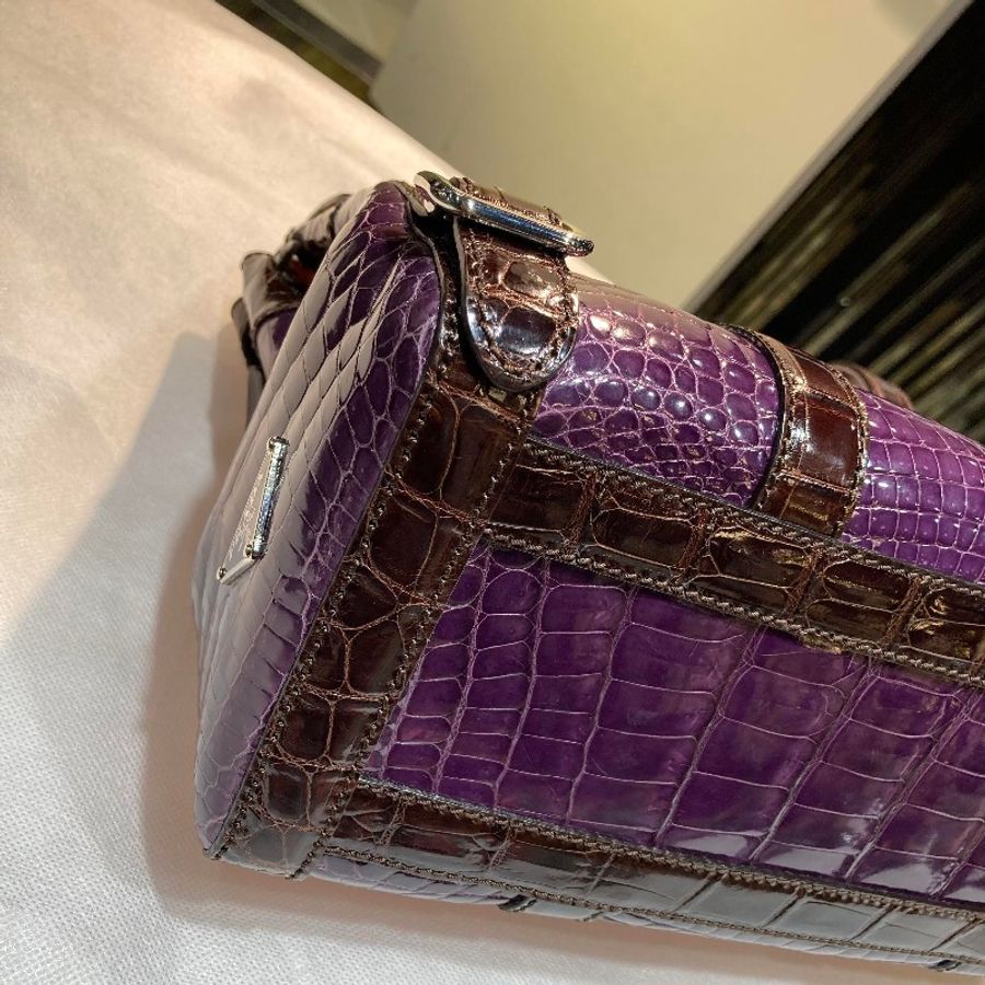 ☆PRADA☆ 珍稀三色鱷魚皮手提包 優惠價格釋出-18