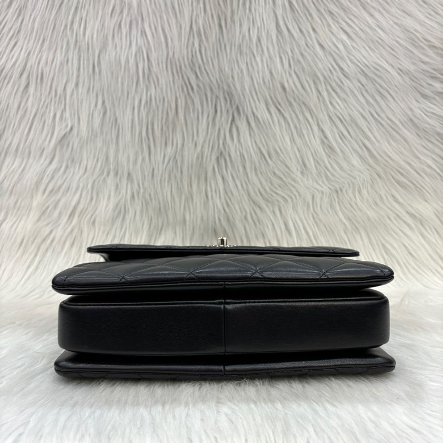 Chanel 黑羊皮金釦Trendy CC手提肩背兩用包Handle 25-4