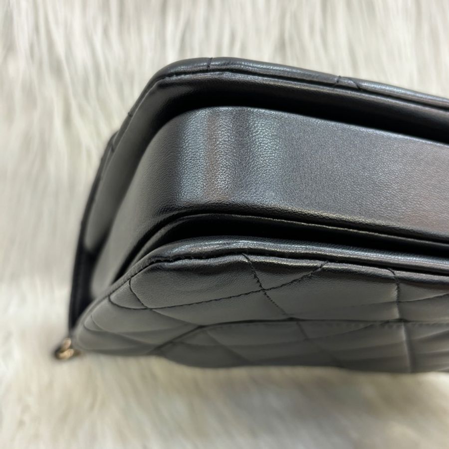 Chanel 黑羊皮金釦Trendy CC手提肩背兩用包Handle 25-9