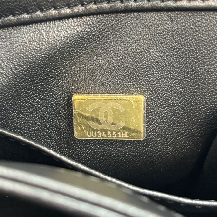 Chanel 黑羊皮金釦Trendy CC手提肩背兩用包Handle 25-27