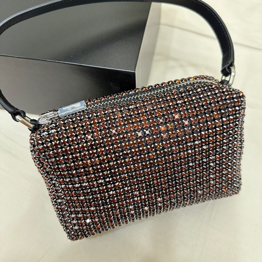 【ALEXANDER WANG】 Heiress 中款 鑲鑽 水鑽手拿包COLA色-6
