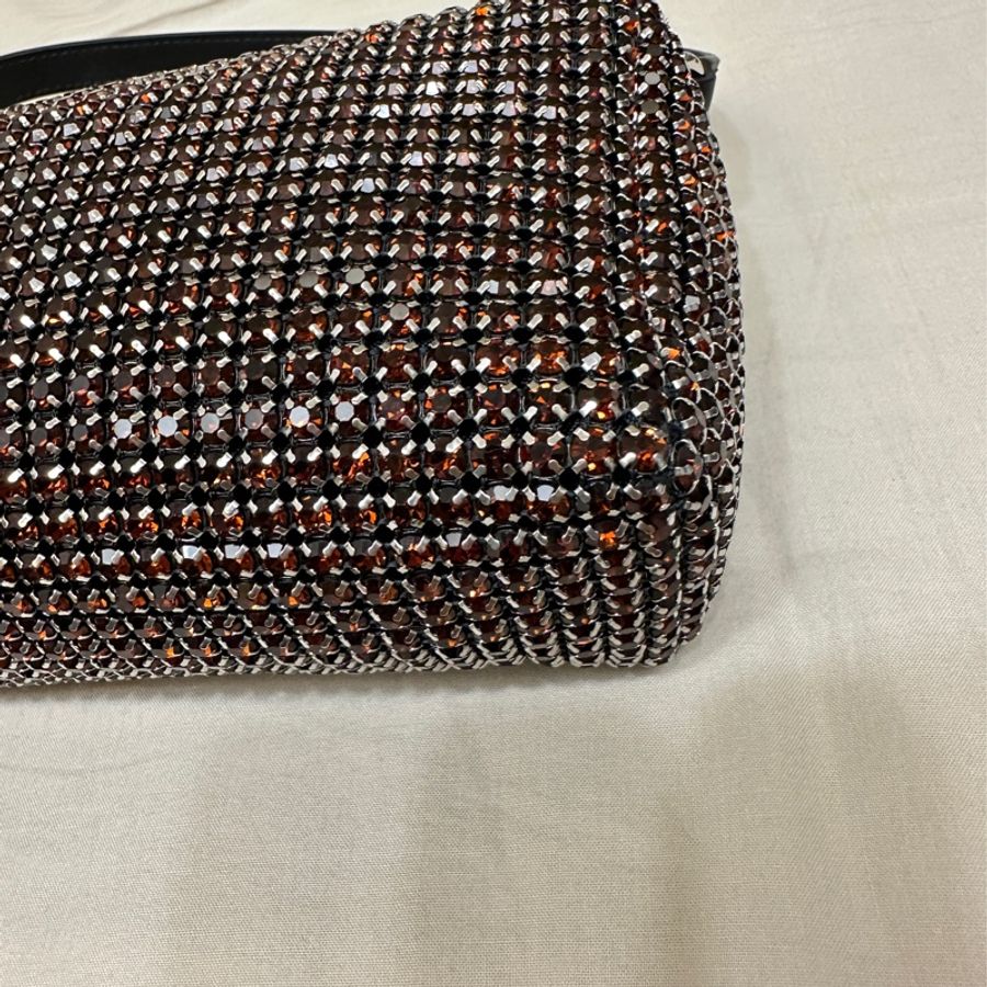 【ALEXANDER WANG】 Heiress 中款 鑲鑽 水鑽手拿包COLA色-9