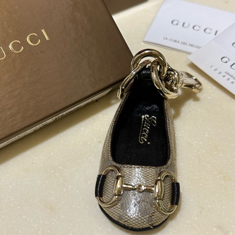 GUCCI 古馳 絕版蛇皮鑰匙圈-0
