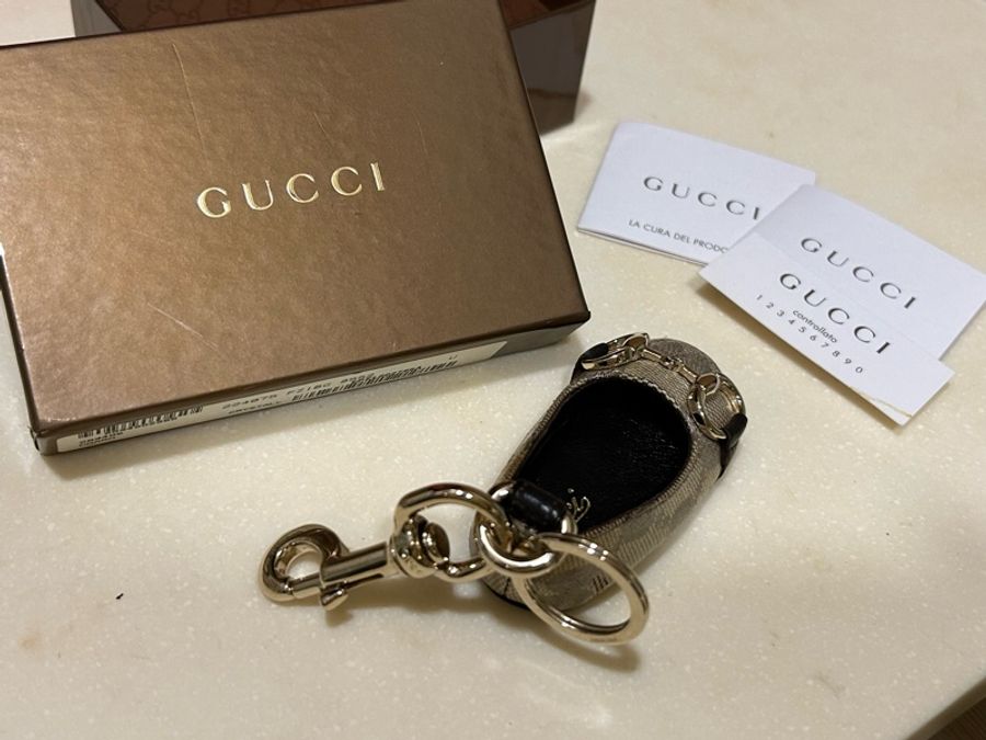 GUCCI 古馳 絕版蛇皮鑰匙圈-2