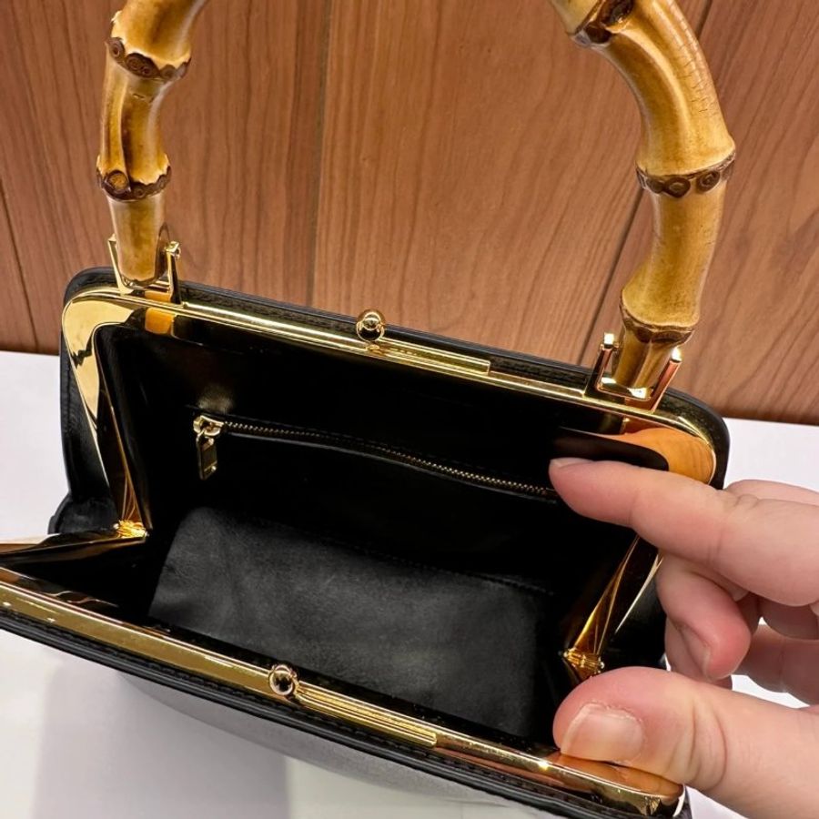 "限時降價"-Jil Sander Square Goji Bamboo 竹節包 黑色《當季專櫃正售★全新商品 》-10