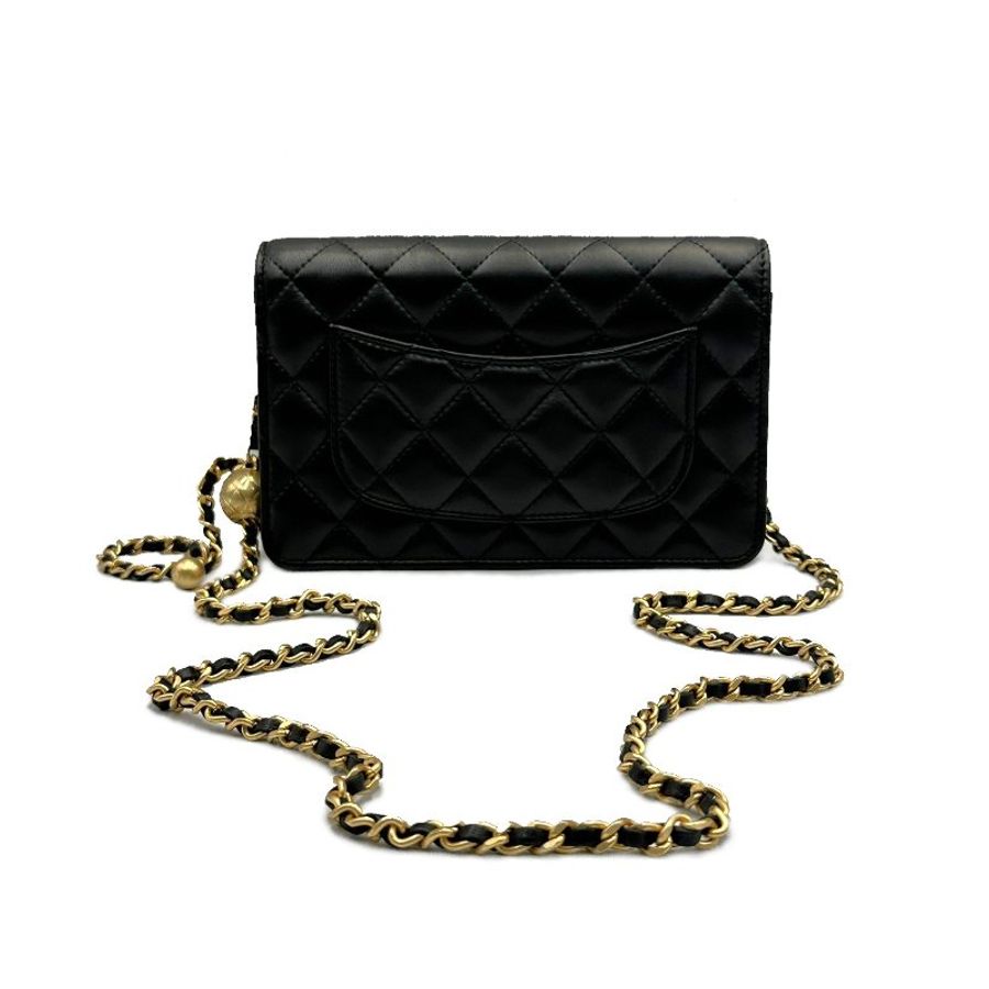 CHANEL 經典羊皮WOC - 金球黑金-2