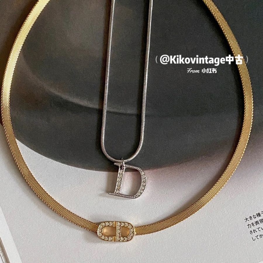 🔥稀有釋出🔥#Dior #vintage #短鏈 #鎖骨項鍊 #脖頸鍊鍍24k金 重工設計 超美古董飾品💕-1