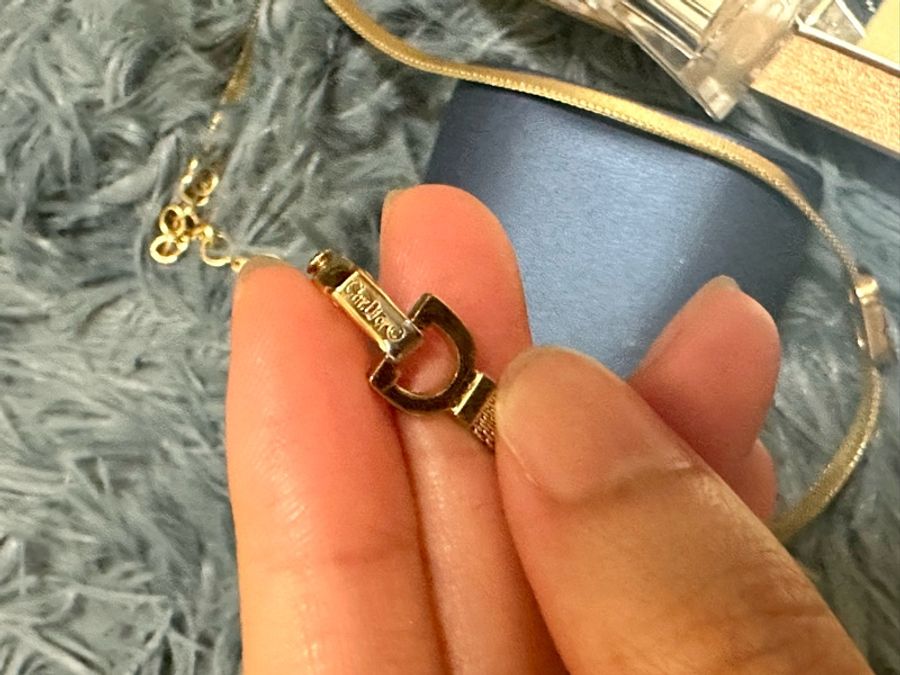 🔥稀有釋出🔥#Dior #vintage #短鏈 #鎖骨項鍊 #脖頸鍊鍍24k金 重工設計 超美古董飾品💕-8