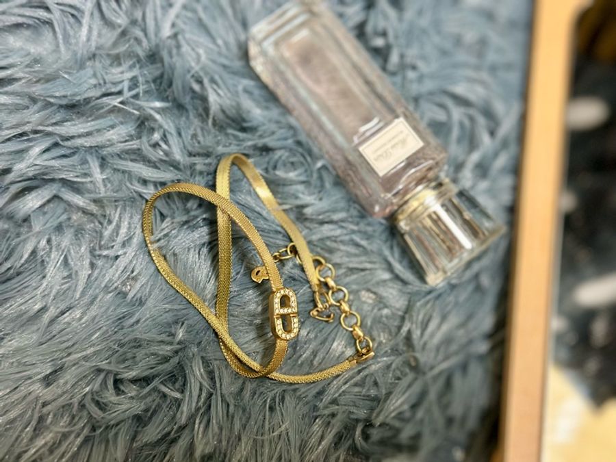 🔥稀有釋出🔥#Dior #vintage #短鏈 #鎖骨項鍊 #脖頸鍊鍍24k金 重工設計 超美古董飾品💕-10