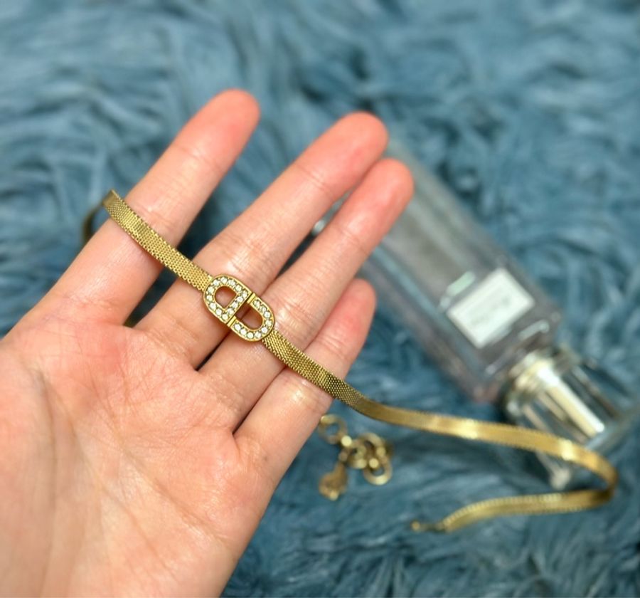 🔥稀有釋出🔥#Dior #vintage #短鏈 #鎖骨項鍊 #脖頸鍊鍍24k金 重工設計 超美古董飾品💕-11