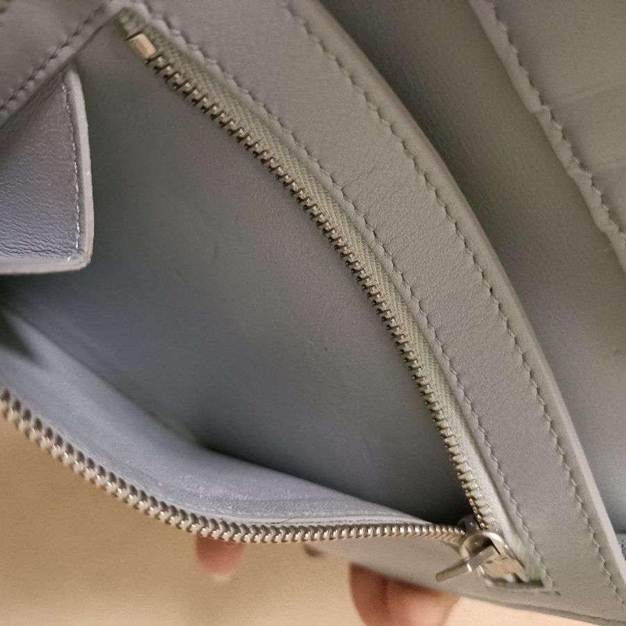 CELINE 雙拼色,藍灰牛皮皮夾-24