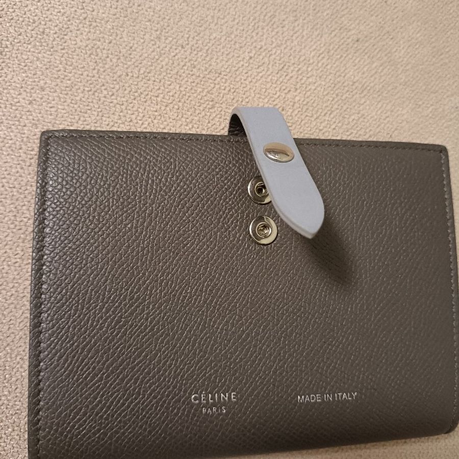 CELINE 雙拼色,藍灰牛皮皮夾-31
