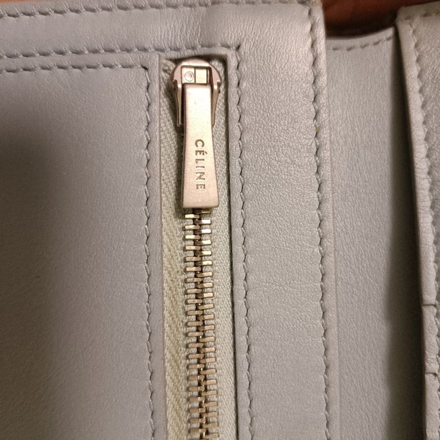 CELINE 雙拼色,藍灰牛皮皮夾-32