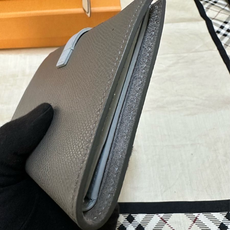 CELINE 雙拼色,藍灰牛皮皮夾-11