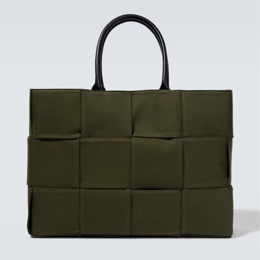 BOTTEGA VENETA ARCO TOTE LARGE 軍綠帆布中性大托特包-0