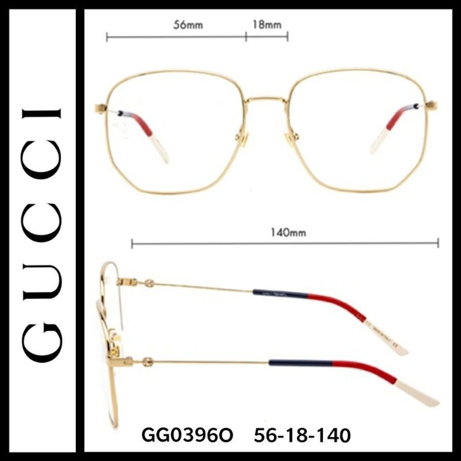 【現貨】GUCCI【可刷卡分期】古馳 GG0396O 金色 光學眼鏡 藝人同款 徐若瑄同款 魏瓔珞同款 GD權志龍同款-6