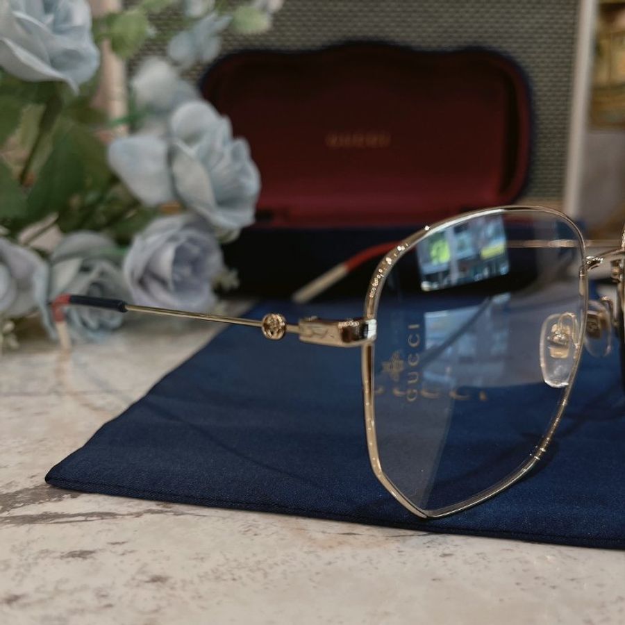 【現貨】GUCCI【可刷卡分期】古馳 GG0396O 金色 光學眼鏡 藝人同款 徐若瑄同款 魏瓔珞同款 GD權志龍同款-10