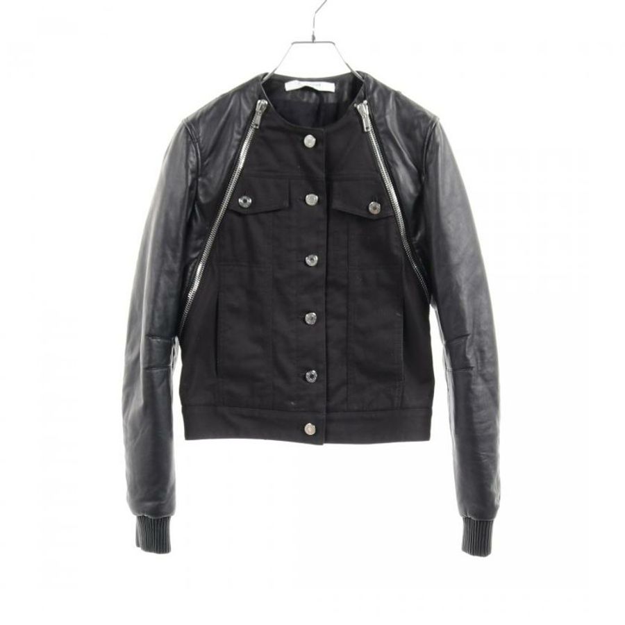 【日本直送】 GIVENCHY 紀梵希 夾克 棉布 皮革 黑色的-0