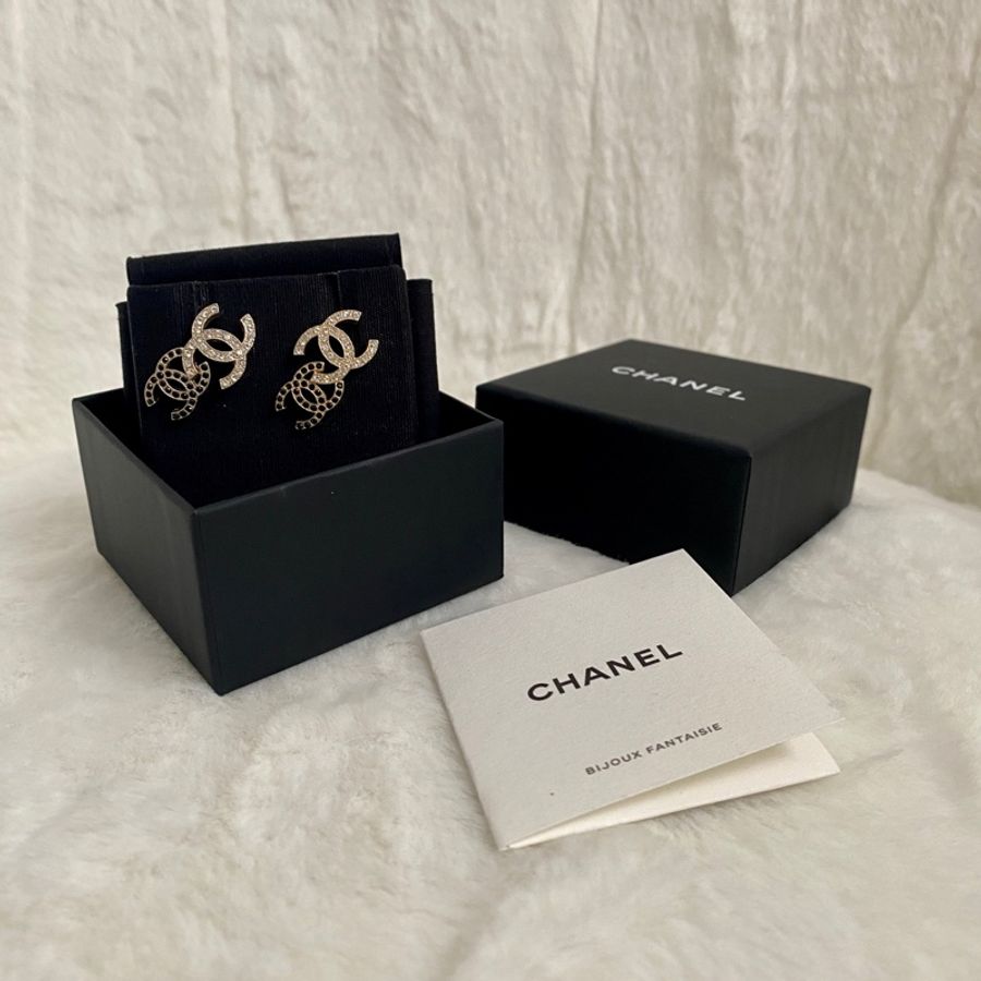 chanel 香奈兒 雙c logo 耳環-1