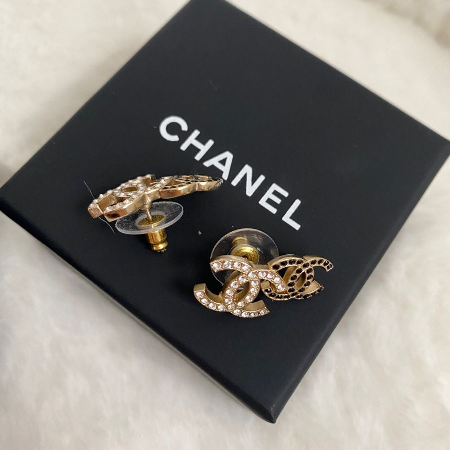 chanel 香奈兒 雙c logo 耳環-3