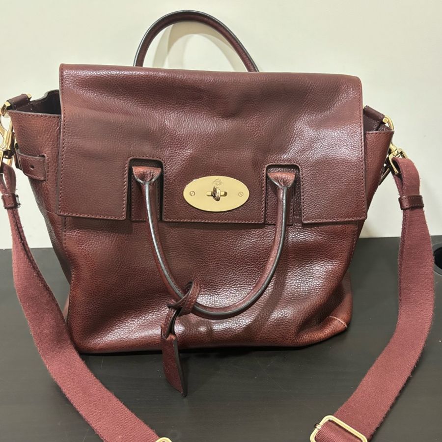 誠可議 英國品牌 Mulberry 經典酒紅色後背包側背包斜背包手提包-2