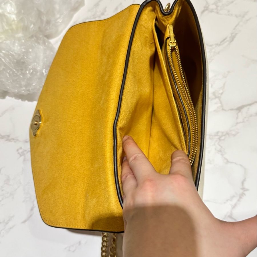 Coach Tammie Shoulder Bag拚色鏈條單肩斜挎包-8