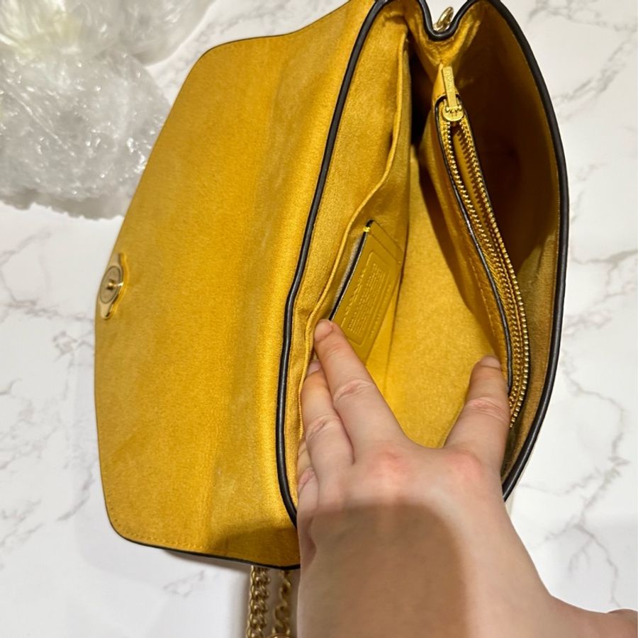 Coach Tammie Shoulder Bag拚色鏈條單肩斜挎包-9