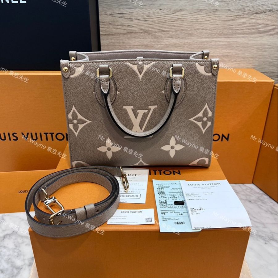 LV On The Go PM 芯片款 斑鳩灰色/奶油色 灰色-2