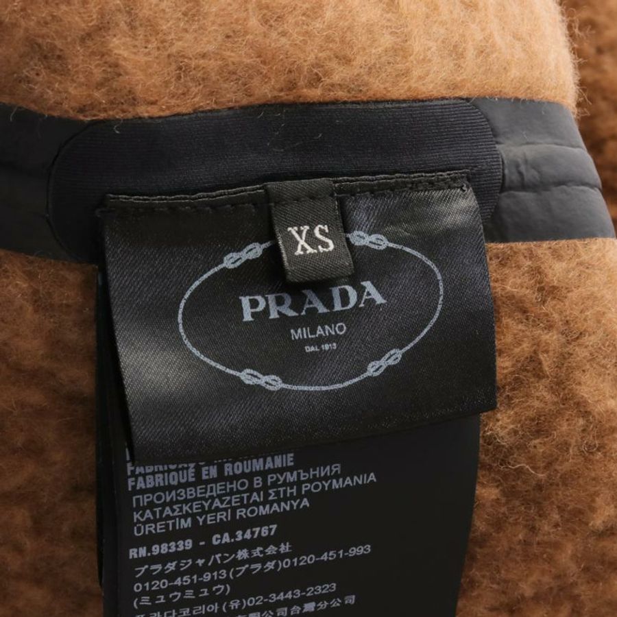 【日本直送】 PRADA SPORT LINEA ROSSA 普拉達 運動 線亞 羅薩 裁剪過的 雙倍的 羊毛 夾克 羊毛 光 棕色的 黑色的 交換 連帽的-2