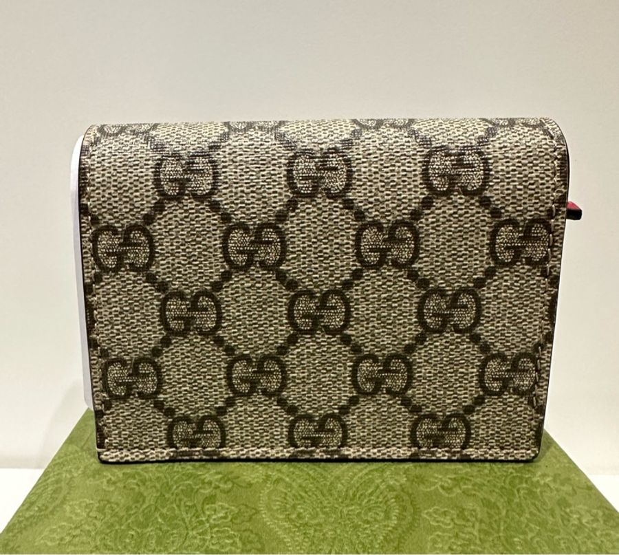 GUCCI GG SUPREME CARD CASE WALLET WITH CHERRIES-2