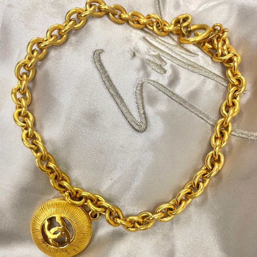 香奈兒 CHANEL VINTAGE 18K 老香 小香 項鍊 穿搭 CHANELVINTAGE 二手 GOLD-1