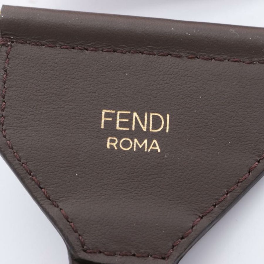【日本直送】 FENDI FENDI FFLogo 肩帶 帆布 真皮 棕灰色 淺粉紅色 深棕色-3