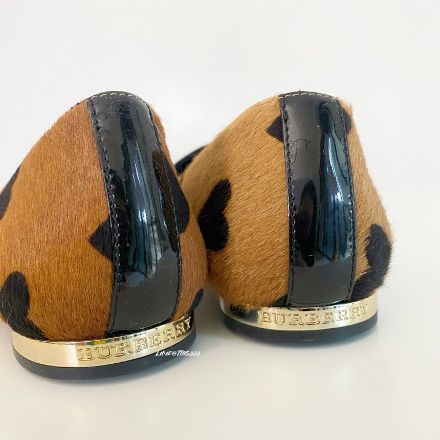 Burberry Brown Print Pony Hair Flats 平底鞋 娃娃鞋-5