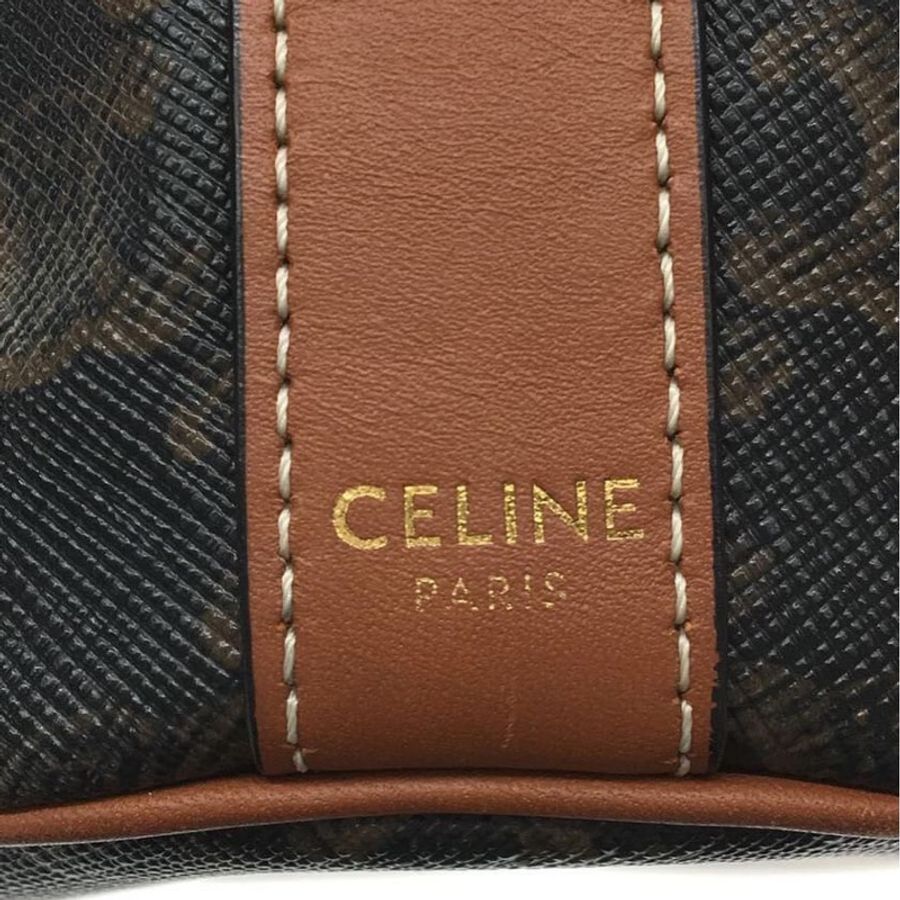 Celine TRIOMPHE帆布小型索繩手袋 老花抽繩水桶-14