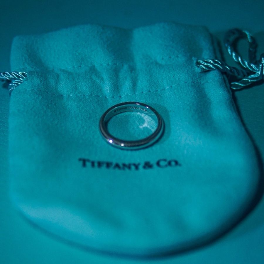蒂芬妮Tiffany&co Milgrain鉑金紋邊戒指-1