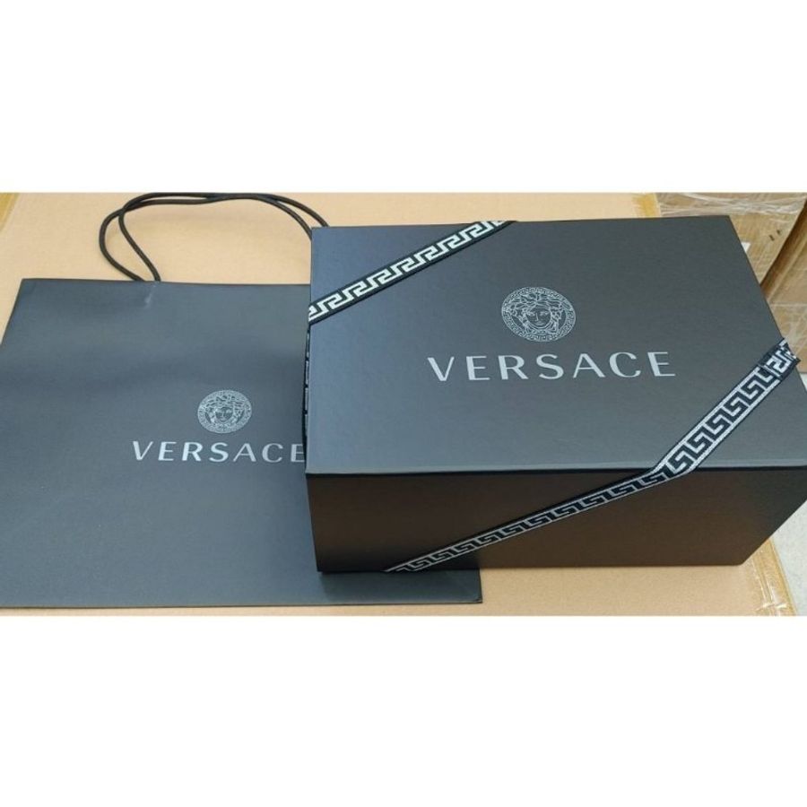 凡賽斯_ Versace 紅色菱格羊皮鍊包 經典梅杜莎 專櫃正品(全新品)-3