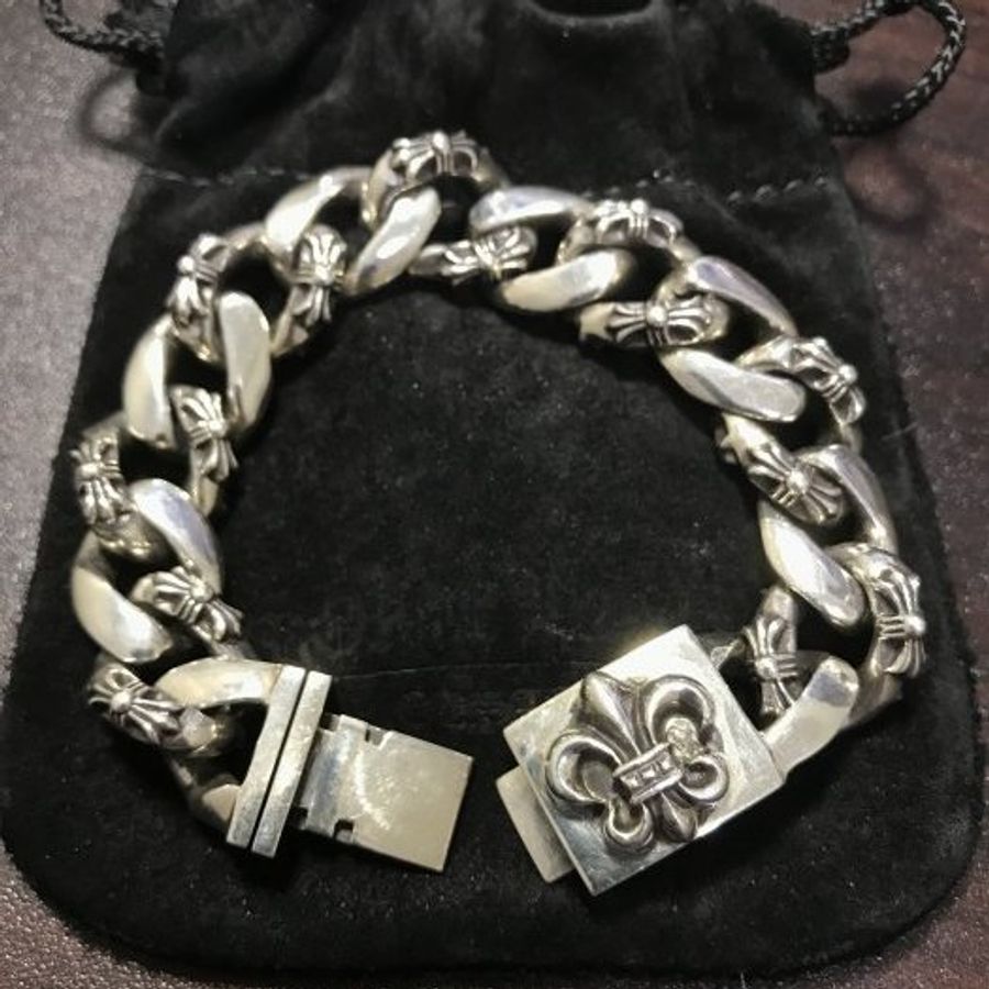 Chrome Hearts 克羅心 經典鳶尾花925純銀手鍊-1