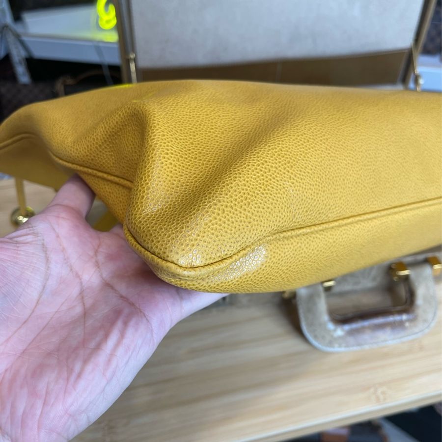 Chanel vintage 金黃色大款托特雙鍊包/畫板包💛個性包款-2