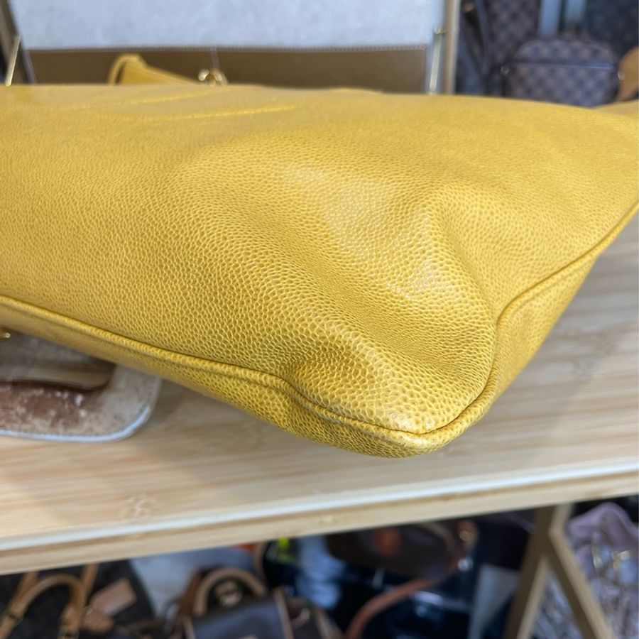 Chanel vintage 金黃色大款托特雙鍊包/畫板包💛個性包款-4