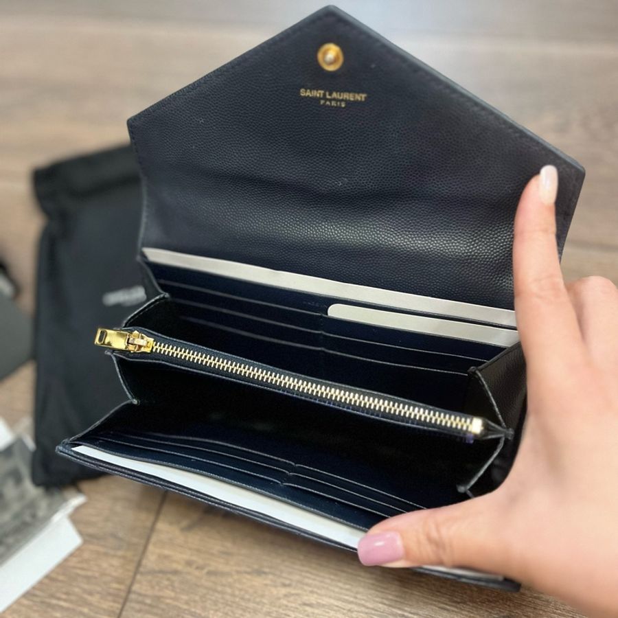 週末限時happy hour- YSL 深藍皮夾 金色 Logo-10